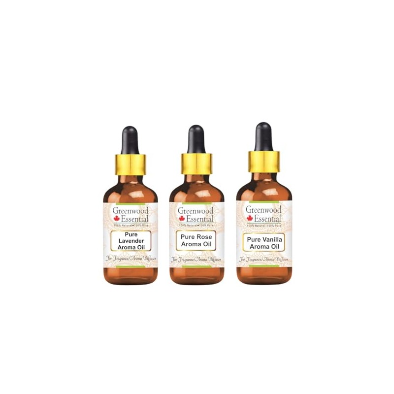 Greenwood Essential Aroma Oils Kit for Aromatherapy with Four Glass