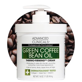 Advanced Clinicals Green Coffee Bean Oil Thermo-firming Body Cream 16oz Spa Size