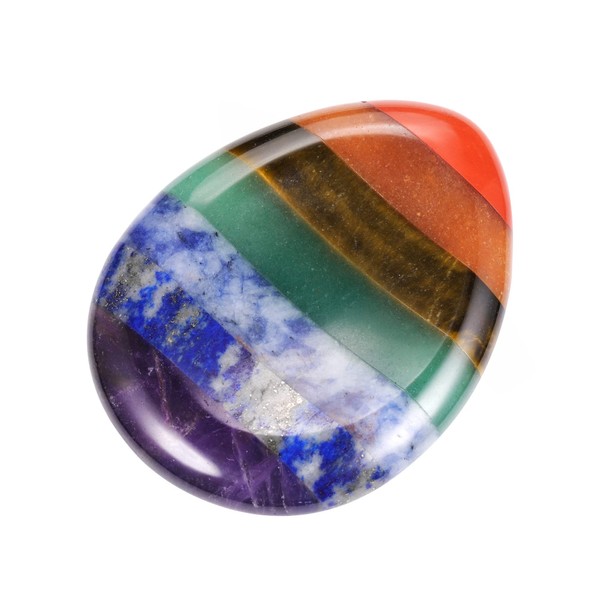 CrystalTears Chakra Worry Stone for Anxiety Healing Crystal Thumb Worry