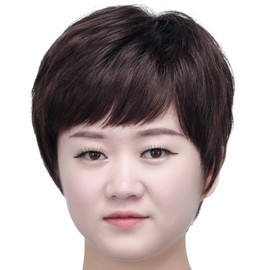 SYXLCYGG Chestnut Brown Wig Old Lady Wigs Synthetic Older White Womens Ladies Hair Wigs Fluffy Full Free Wig Cap