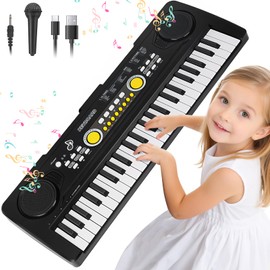 Drmukie 49 Key Kids Piano Keyboard Toy with Microphone Music Gift Ages 3-8