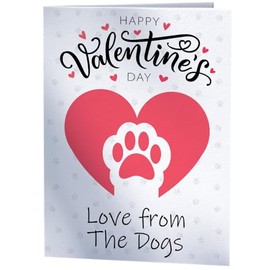 Happy Valentines Day Card From The Dogs - Perfect for Dog Mum or Dad