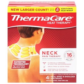 ThermaCare - Terapia de dolor de cuello, parches para aliviar el dolor de hombros y muñecas, envolturas de calor, 4 unidades