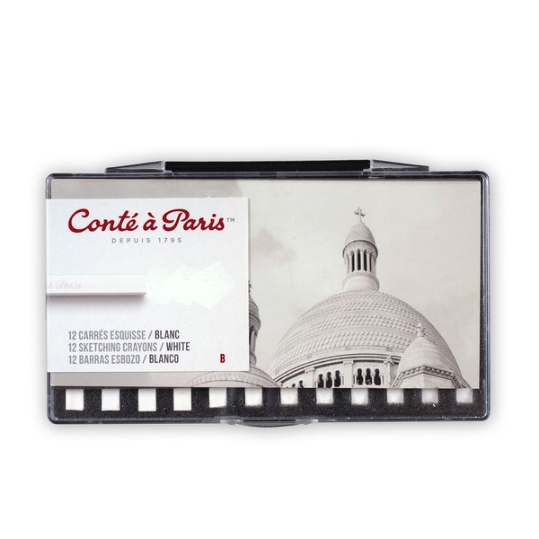 Conté à Paris Sketching Carre Crayons - White B (Pack