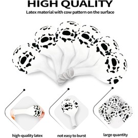 60PCS Cow Balloons Funny Cow Print Balloons For Children's Party Western Cowboy Theme