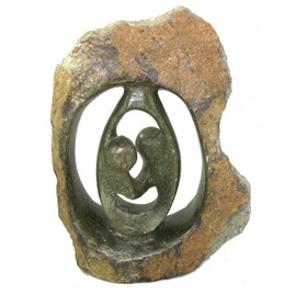 The Friendly Trading Co African Shona Sculpture in Serpentine Dancing Lovers Eternal Love Dancers 8 inch / 20 cm African Art