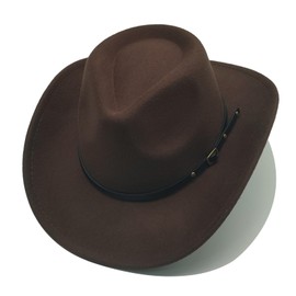 Cowboy Hat Women Men with Ribbon Cowgirl Costume Western Hat Cowboy Hats for Women Black, brown
