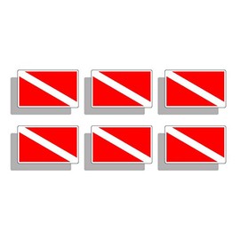 Mini Scuba Diving Flag Sticker Diver Down Car Truck Tag Laptop Phone Bumper Decal