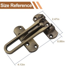 Security Swing Bar Lock Replacement for Prime-Line Door Security Latch for Kids Safety, Hinged Swing-in Doors, Home Security, Hotel Door Latches (Bronze)