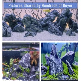 TankMatDecor Seiryu Stones Natural Aquarium Slate Stone Rocks 3 to 8 inch for Aquascaping, Fish Tank, Terrariums,Paludariums,and Gardens (10, Pounds)