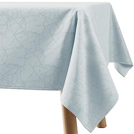 Filumi Tablecloth 140 x 260 cm Silver Washable for Indoor Outdoor Marble Pattern Manil