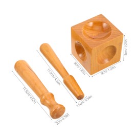 STOBOK Wooden Punch Kit Square Jewelry Making Tool Set Wood Doming Dapping Blocks for DIY Crafts