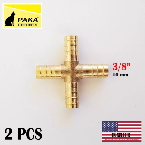 PAKA TOOLS 2 PC - 3/8 HOSE BARB 4 WAY