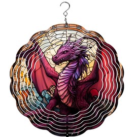 Dragon Stained Glass Wind Spinner | Windspinner | Garden Decor