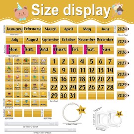 EggSun 96Pcs Pencil Classroom Calendar Bulletin Board Set For Teacher,Colorful Pencils Shape Flip Calendar With Holder For Back To School Decoration,Adjustable Calendar,Elementary Home Decor Supplies