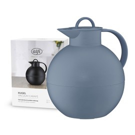 alfi Ball Insulated Jug Vintage Indigo 0.94 L, 12 Hours Hot & 24 Hours Cold, Hygienic Tempered Glass Insert, Screw Cap, Ideal as a Coffee Pot, Teapot
