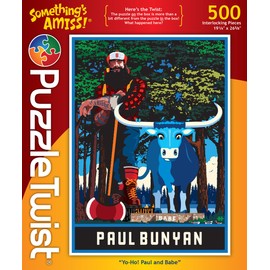 PuzzleTwist - Yo-Ho Paul and Babe - 500 Piece Jigsaw Puzzle, Something's Amiss! Series, Unique Challenging Fun for Adults Family Teens, Made in USA