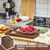 Lallisa 4 Pcs Large Wooden Serving Tray Decorative 15.75 x