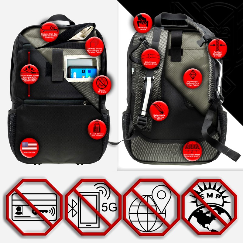 Xtreme Sight Line ~ Xecutive Transport Faraday Backpack/Small LITE Faraday