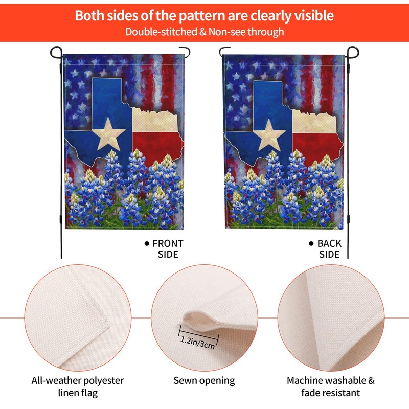 Texas Garden Flag Seasonal Double Sided 12 x 18 Inch