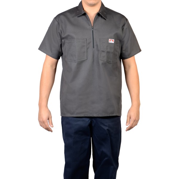 Ben Davis 183 Adult's Solid Color SS Work Shirts Charcoal