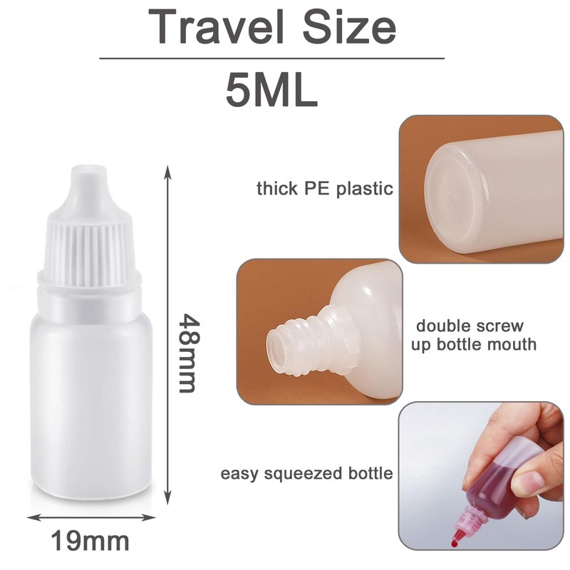 Apstaqeoo 30Pcs, 5Ml Plastic Dropper Bottles, Empty Squeezable Eye Liquid