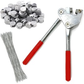 Sealing Pliers, 165 mm Sealing Pliers Set, with 80 Seals (170 mm) and 80 Sealing Wire Pieces (10 mm)