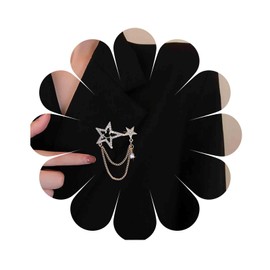 Vacaonio Crystal Star Tassel Brooches Pin Gold Star Brooch Pin Rhinestone Hollow Star Lapel Pin Brooch Star Cz Brooch Decorative Collar Safety Pins For Women Clothing Dress Suit