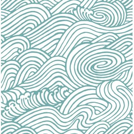 NuWallpaper NUS4164 Saybrook Peel & Stick Wallpaper, Teal