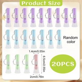 WrteEase 20-Pack Mini LED Keychain Torches – Colorful Pocket-Sized Flashlights with Key Ring, Ideal for Kids Party Bag Fillers, Camping, and Reading