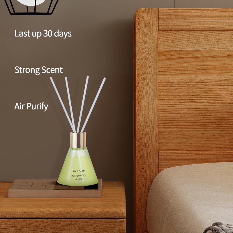 Norwegian Cedar Scent Diffuser with 8 White Fiber Sticks,3.38 oz