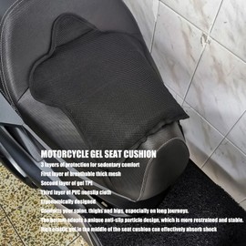 Ejoyous Gel Seat Cushion Motorcycle Breathable Motorcycle Seat Cover Universal Motorcycle Shock Absorption Seat Protector Black Motorcycle Comfort Cushion Seat Cushion 38 x 31 x 3 cm
