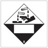V Safety Corrosive 8 UN Substance Numbering Hazard Label-250x250mm-Magnetic Safety Sign