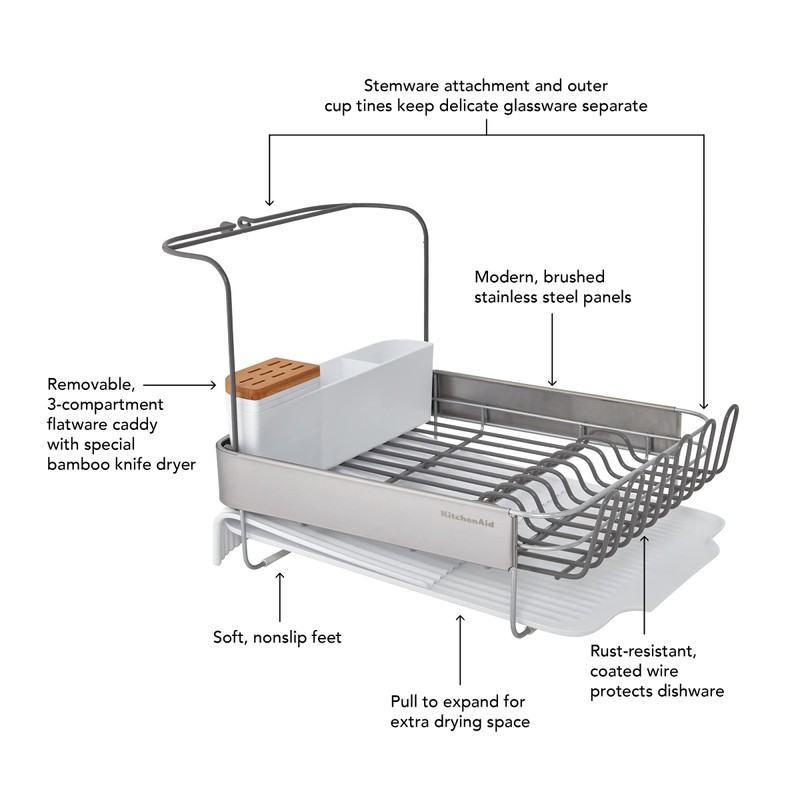KitchenAid Full Size Compact to Full Capactiy Expandable Rust Resistant
