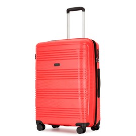 GinzaTravel 20 Inch Carry on Luggage 22x14x9 Airline Approved Hardside Suitcase with Spinner Wheels TSA Lock, 20-Inch, Red