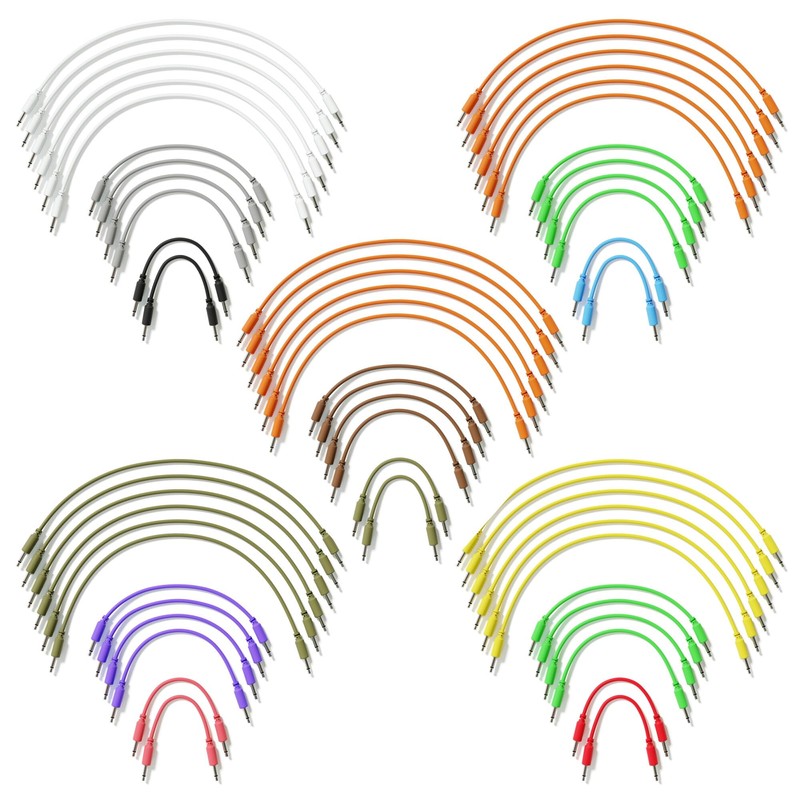 ExcelValley - 12-Pack - Mono Modular Patch Cables TS 3.5mm