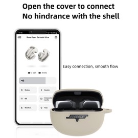 [3 in 1] TSVSXS Silicone Case Compatible with Bose Ultra Open Earbuds with Keychain, Soft Protective Cover Accessories Open Ear Wireless Earbuds Cover with Cleaning Kit