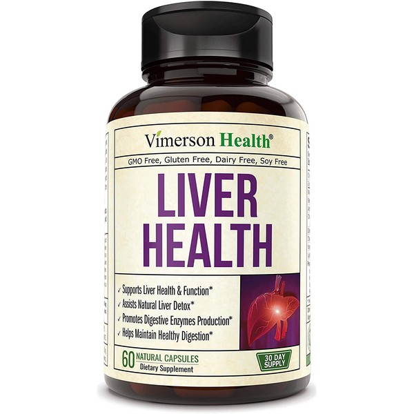 Liver Health Detox Support Supplement - Herbal Blend for Men & Women with Artichoke Extract, Milk Thistle, Turmeric, Ginger, Beet Root, Alfalfa, Zinc, Choline, Grape and Celery Seed. 60 Capsules