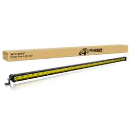 AUXTINGS 37 inch 180W Amber Single Row LED Light Bar Low Profile Ultra Thin Slim Mini Spot Flood Beam Led Off Road Lights Driving Lights Led Fog Lights Boat Lighting Led Work Light