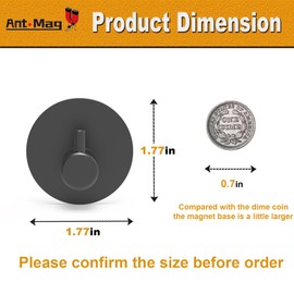 Ant Mag Magnetic Key Hooks 4 Pack Wall Mounted for Hanging Key Towel Bag Hat Scarf Wreath on Metal Surface for Home Kitchen Bathroom Fridge Cabinet Entryway