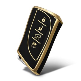 WORCAS Soft TPU Key Fob Cover Case Compatible with Lexus ES350 ES300h UX200 LS500 LS500H LC500 LC500h 4 Button keyless Entry Remote Control Smart Key(Black)