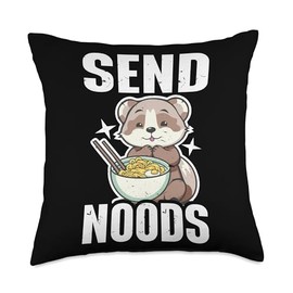 Send Noods Funny Japanese Ramen Noodle Throw Pillow