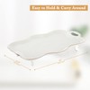 DUJUST Porcelain Serving Tray with Handles, Luxury British Style Coffee