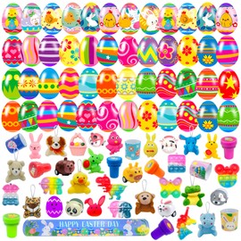 Cherislpy 36 Pack Prefilled Easter Eggs with Fidget Toys, Bright Colorful Easter Eggs Prefilled with Variety Easter Stress Toys Great for Kids Toddler Easter Basket Stuffers Party Favors Gifts