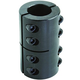 Climax Part 2ISCC-075-075 Mild Steel, Black Oxide Plating Clamping Coupling, 3/4 inch X 3/4 inch bore, 1 1/2 inch OD, 2 1/4 inch Length, 1/4-28 x 5/8 Clamp Screw