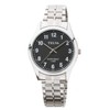 CREPHA TE-AM148-BKS Men's Wristwatch, Analog, Waterproof, Bracelet, Black, Silver, Wristwatch