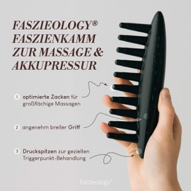 faszieology® Fascia Comb for Deep Massage - 2-in-1 Comb for Fascia & Trigger Points for Relaxation, Lymphatic Drainage & Anti-Cellulite - Massager for Legs, Back, Neck & More