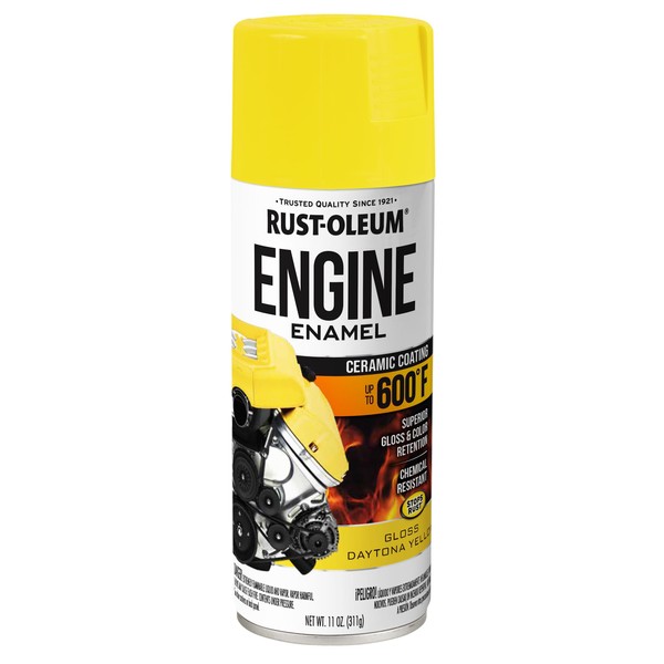Rust-Oleum 366434 Engine Enamel Spray Paint, 11 oz, Gloss Yellow