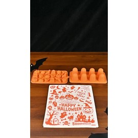 Molde De Silicona Halloween Con Papel Encerado Impreso