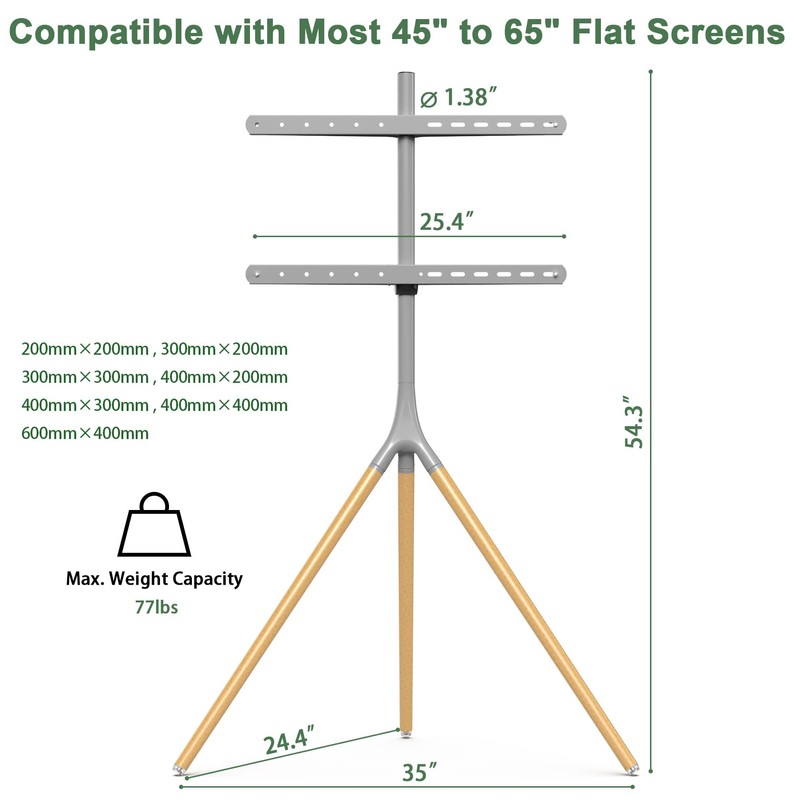 UPGRAVITY Easel TV Stand with Tripod Base for 45-65 inch
